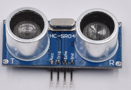 HC-SR04正面:T/R两个超声波换能器(发射T、接收R)